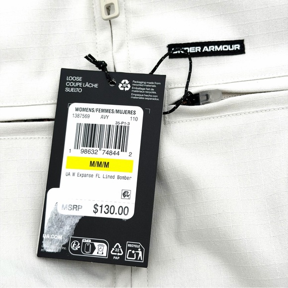 NWT New Under Armour Women’s Expanse Fleece Lined Bomber Jacket Medium M Coat - Picture 6 of 6